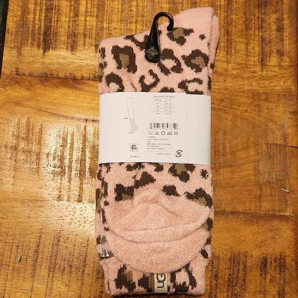 Pink Ugg Cheetah Print Socks - Picture 2 of 3